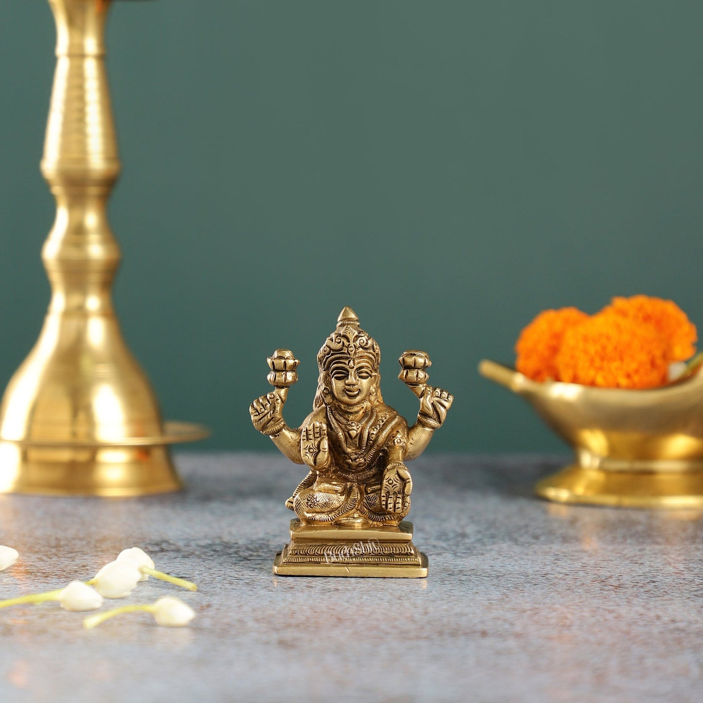 Exquisite Brass Lakshmi Idol | Height 3.5 inch
