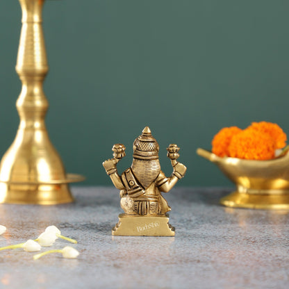 Exquisite Brass Lakshmi Idol | Height 3.5 inch