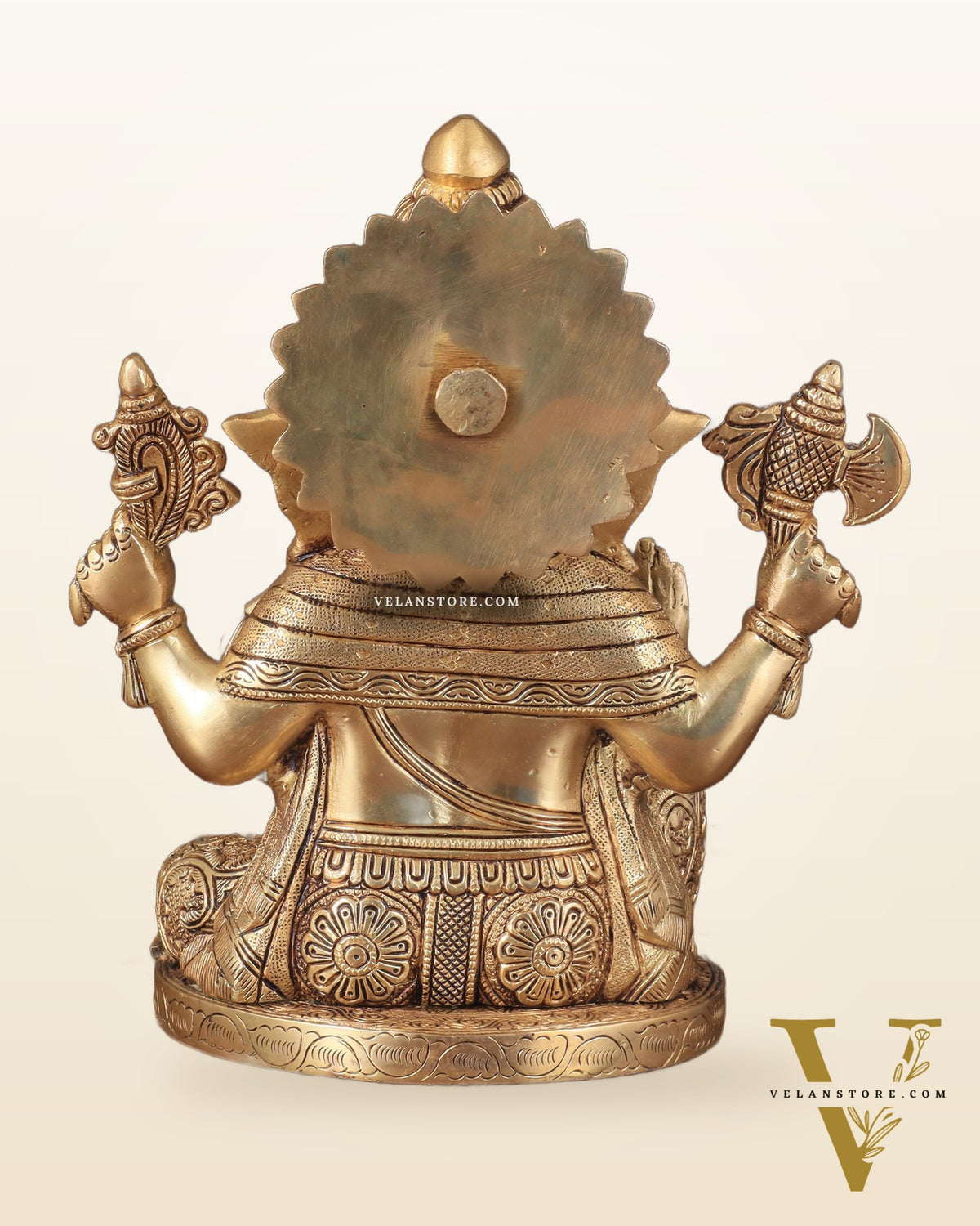 Exquisite Brass Lord Ganesha statue 11 inch with enhanced carvings