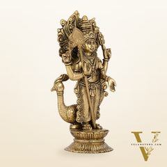 Exquisite Brass Murugan Swamy Idol | Kumaraswamy Kartikeya Statue - 10 Inch