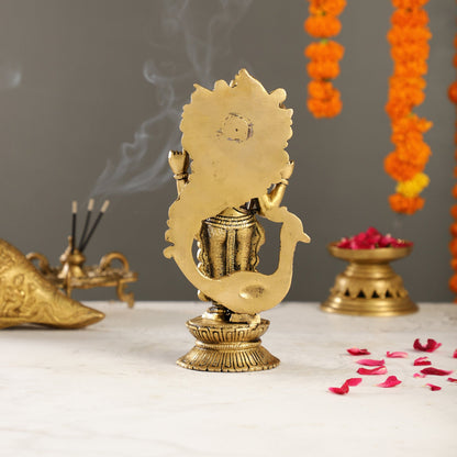 Exquisite Brass Murugan Swamy Idol | Kumaraswamy Kartikeya Statue - 10 Inch