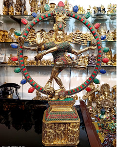Exquisite Brass Nataraja Statue | 23" Height | Handcrafted Dancing Shiva