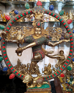 Exquisite Brass Nataraja Statue | 23" Height | Handcrafted Dancing Shiva