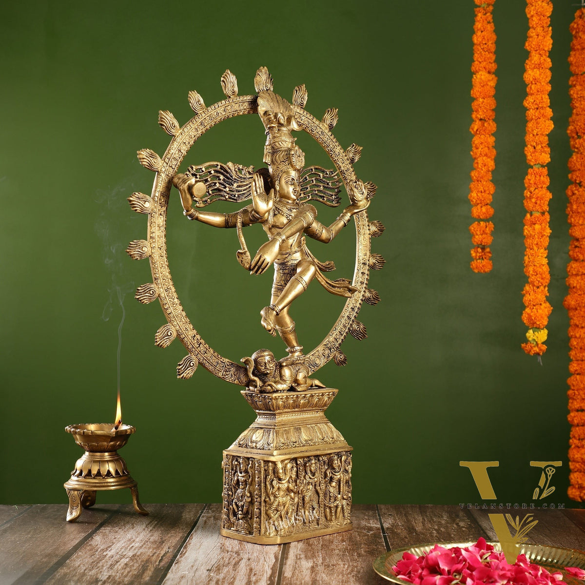 Exquisite Brass Nataraja Statue | 23" Height | Handcrafted Dancing Shiva
