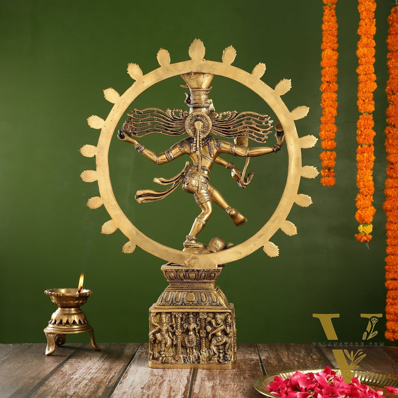 Exquisite Brass Nataraja Statue | 23" Height | Handcrafted Dancing Shiva