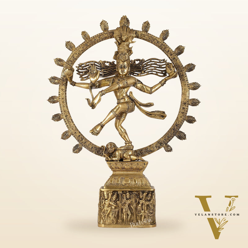 Exquisite Brass Nataraja Statue | 23" Height | Handcrafted Dancing Shiva