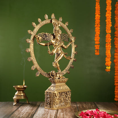 Exquisite Brass Nataraja Statue | 23" Height | Handcrafted Dancing Shiva