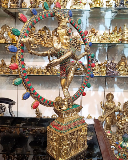 Exquisite Brass Nataraja Statue | 23" Height | Handcrafted Dancing Shiva
