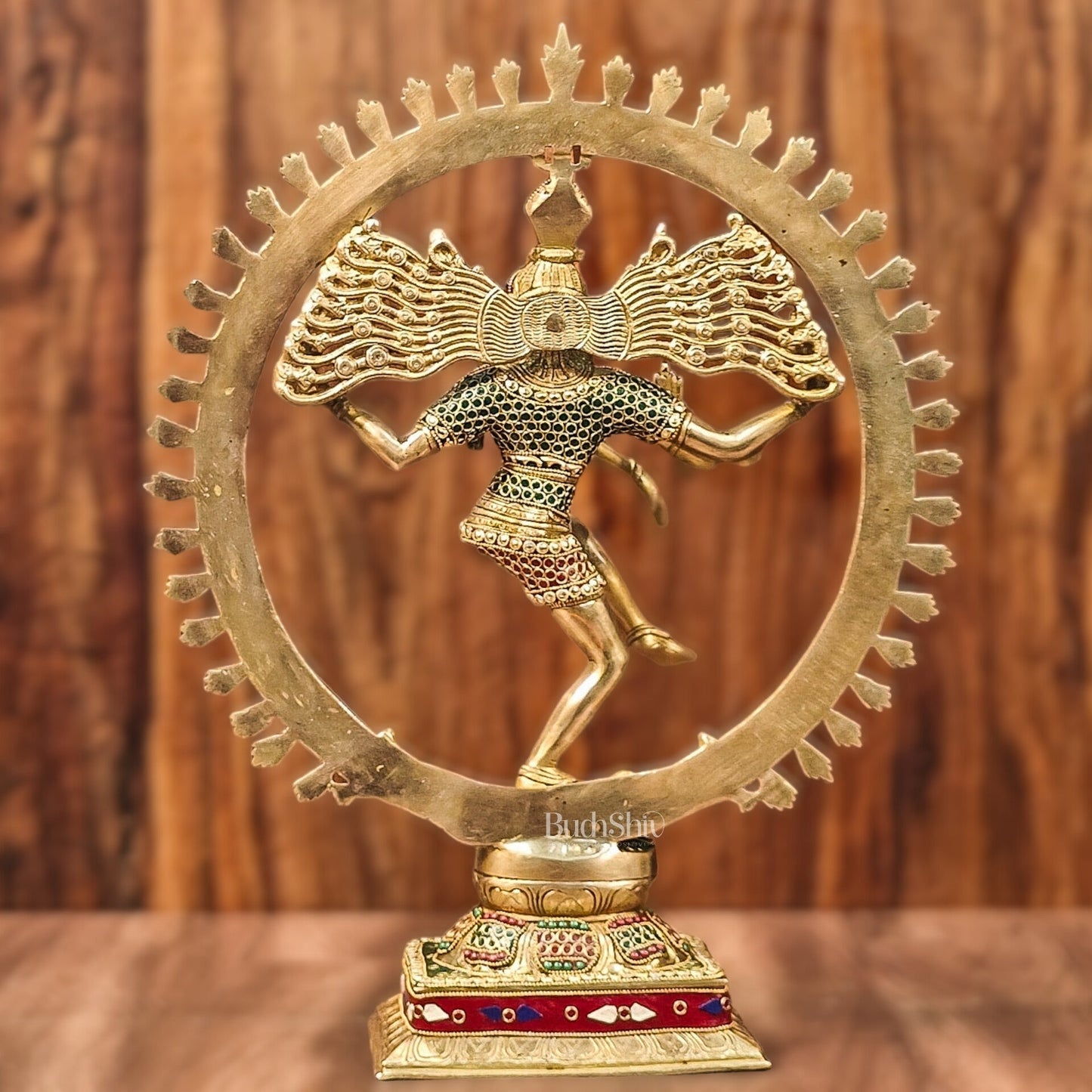 Exquisite Brass Nataraja Statue with Brass Ring - Handcrafted Masterpiece 21"