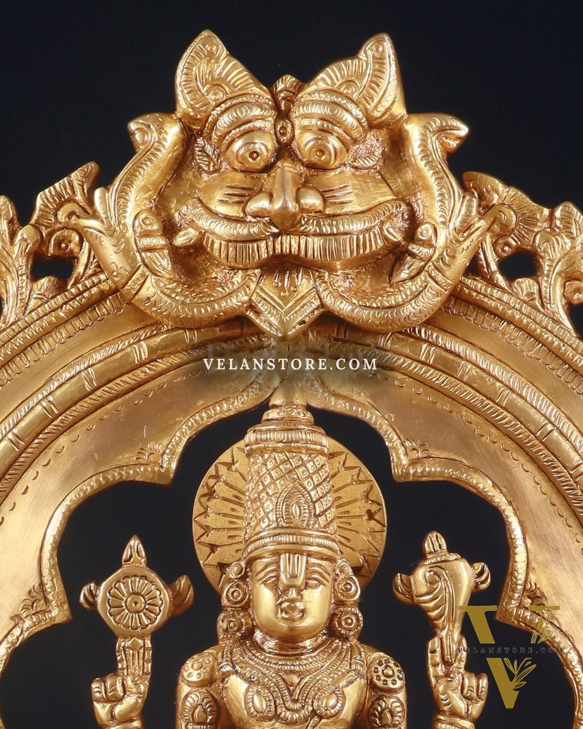 Exquisite Brass Prabhavali Arch Frame & Tirupati Balaji Idol Set 17"