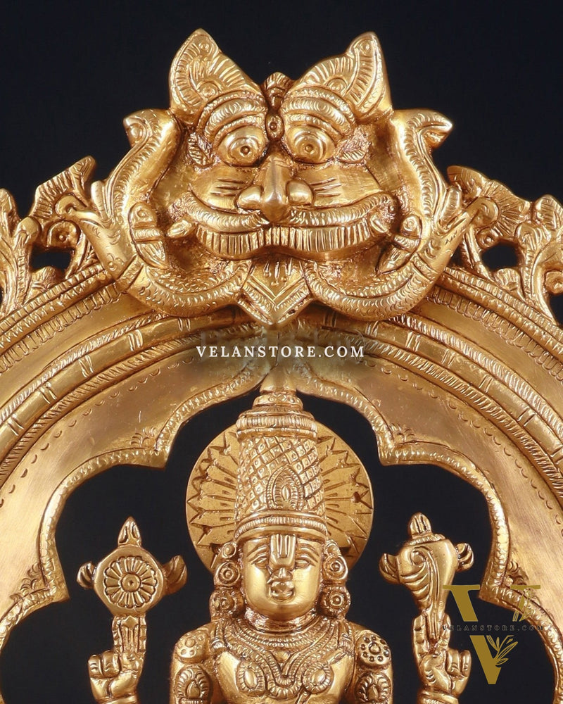Exquisite Brass Prabhavali Arch Frame & Tirupati Balaji Idol Set 17"