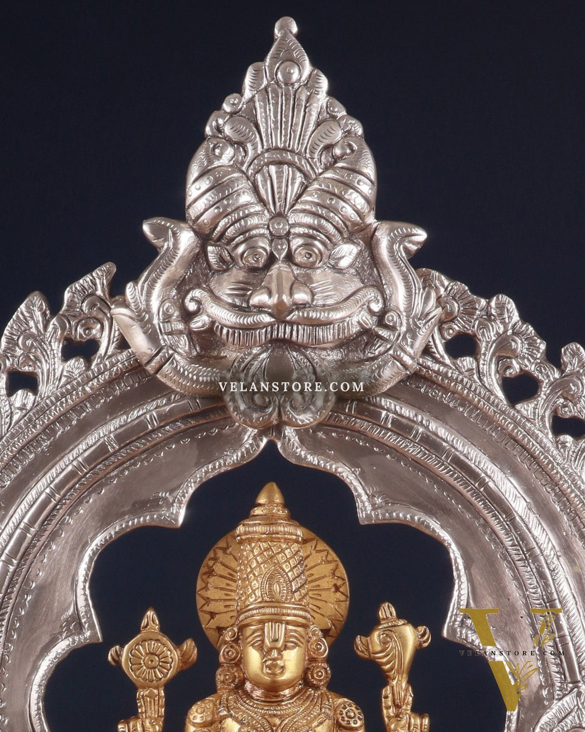 Exquisite Brass Prabhavali Arch Frame & Tirupati Balaji Idol Set 17"
