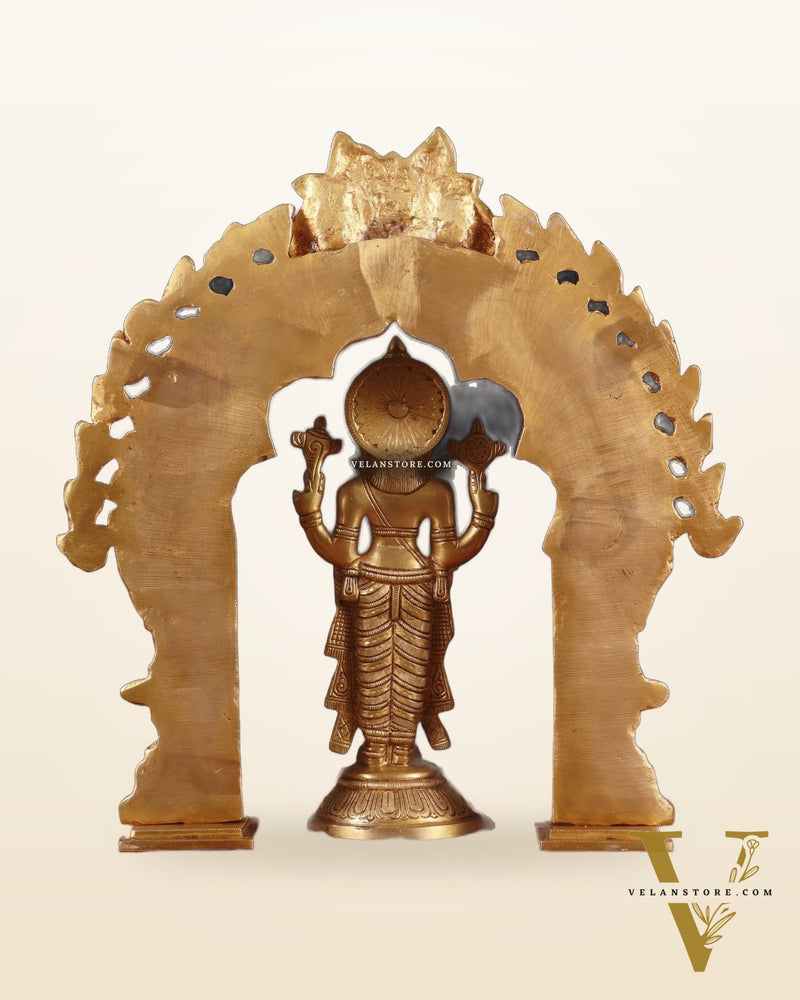 Exquisite Brass Prabhavali Arch Frame & Tirupati Balaji Idol Set 17"