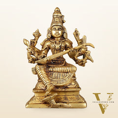 Exquisite Brass Raja Shyamala Devi Matangi Idol - 6.5"