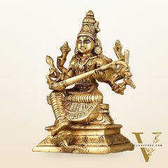 Exquisite Brass Raja Shyamala Devi Matangi Idol - 6.5"
