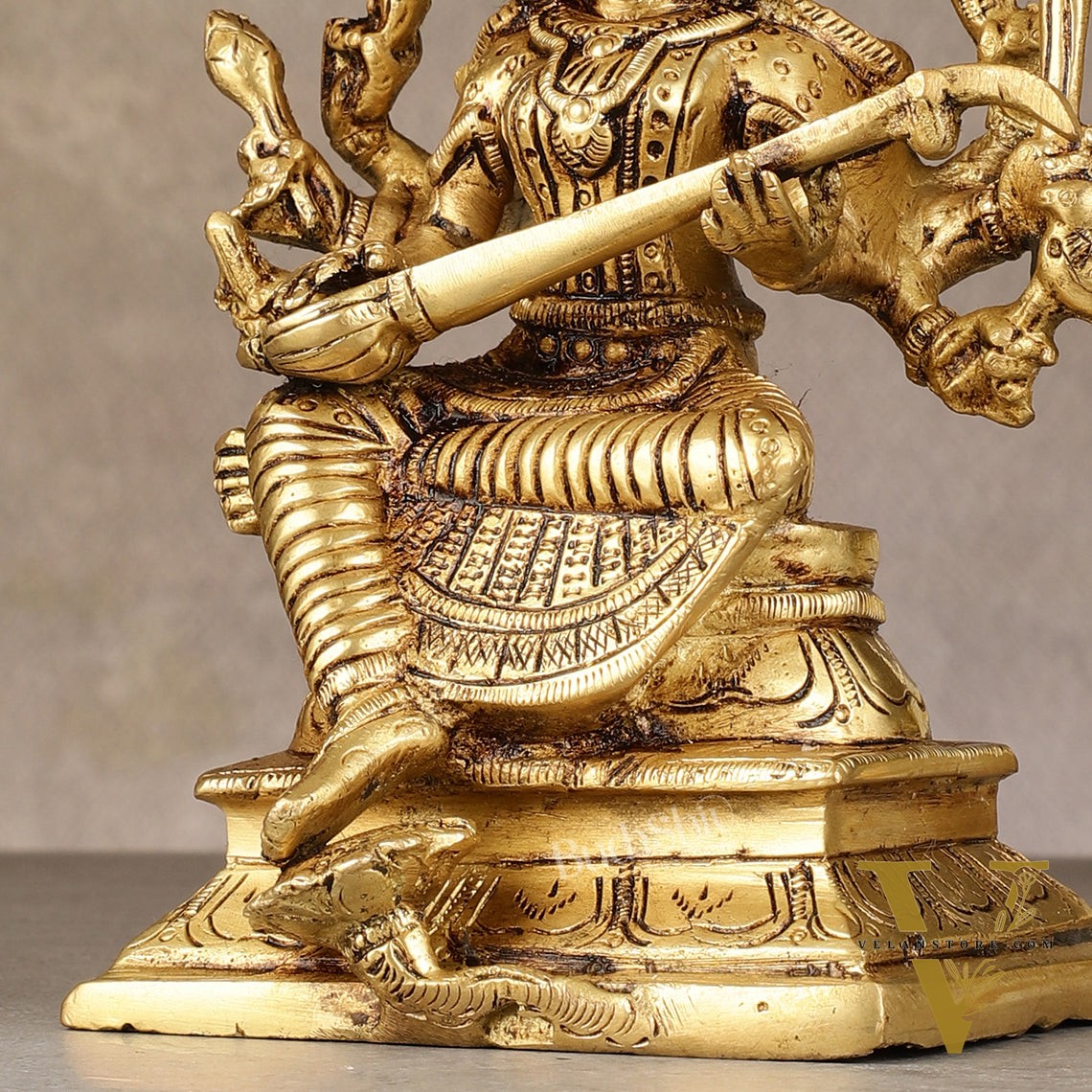 Exquisite Brass Raja Shyamala Devi Matangi Idol - 6.5"