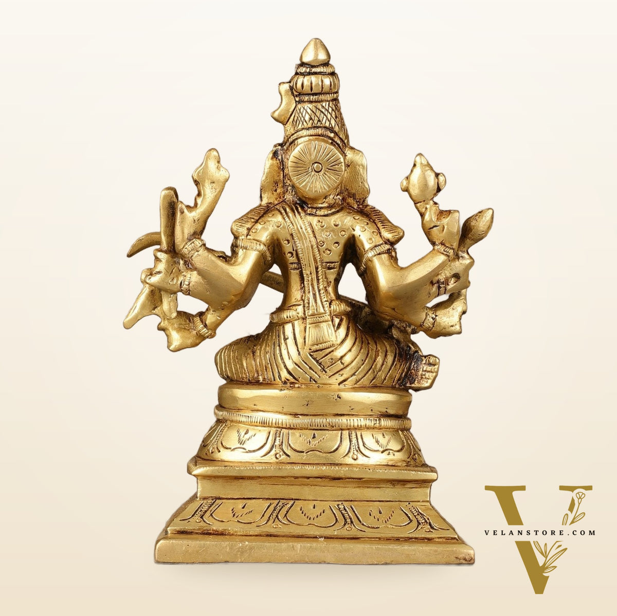 Exquisite Brass Raja Shyamala Devi Matangi Idol - 6.5"