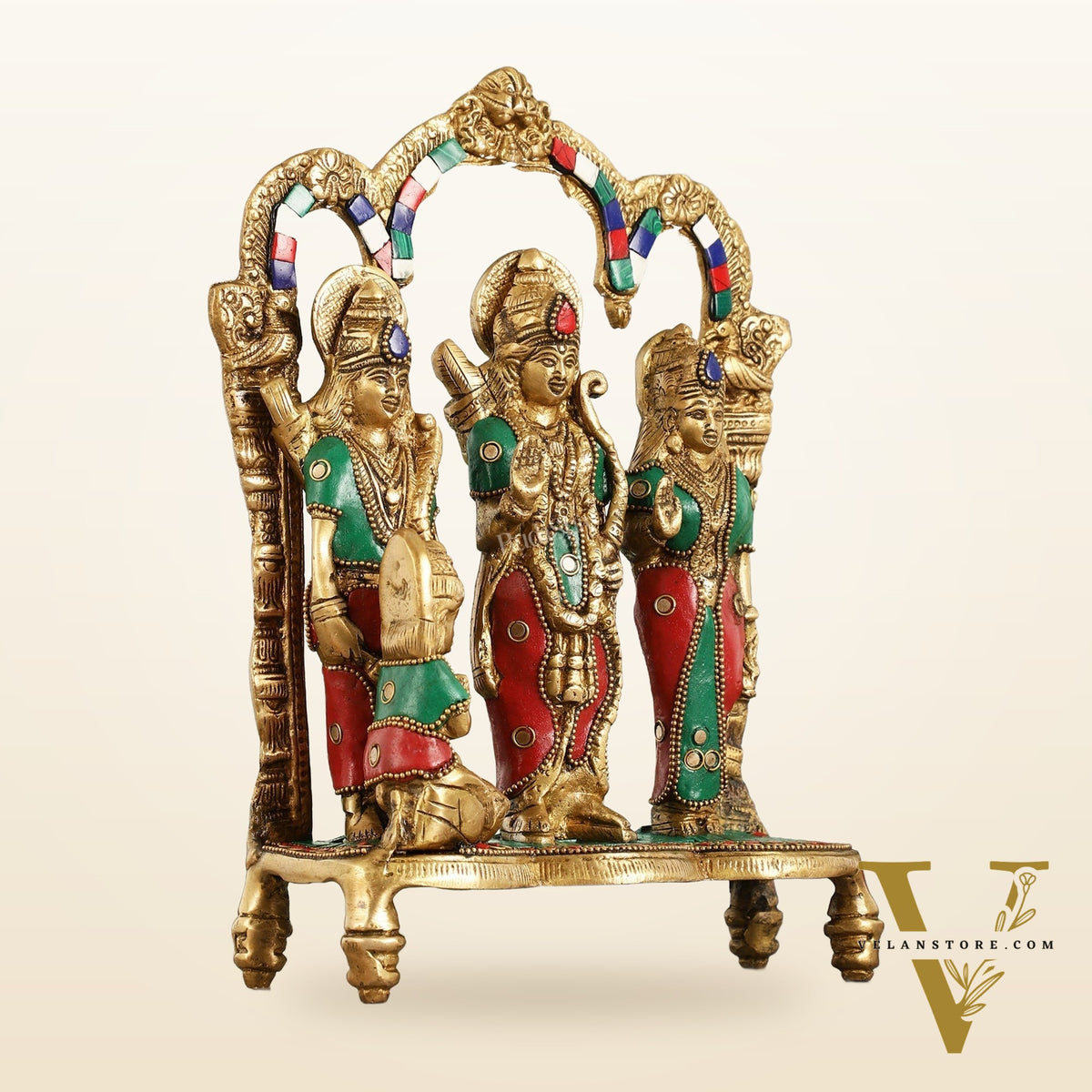 Exquisite Brass Ram Darbar idol 11 Inch