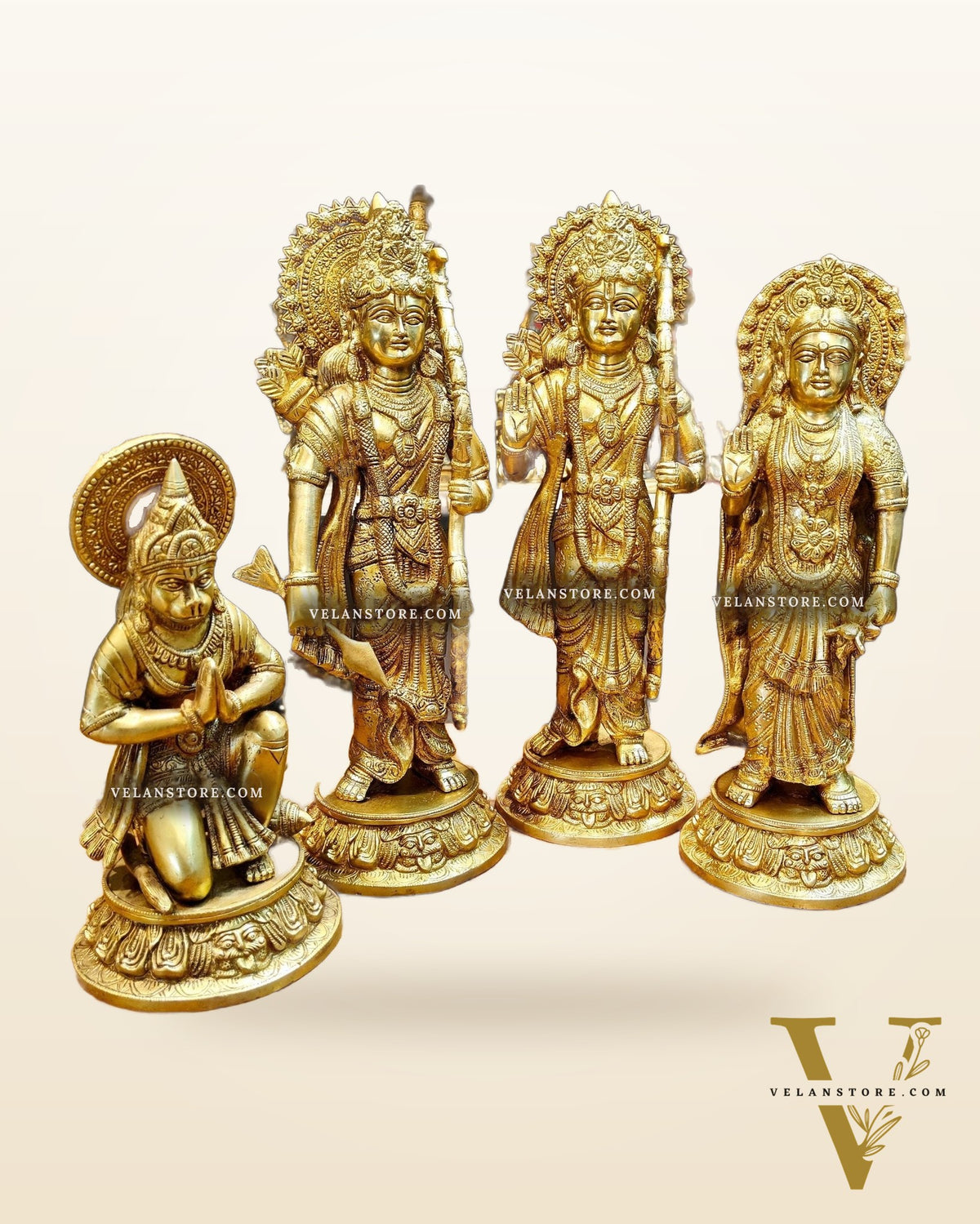 Exquisite Brass Ram Darbar Idols Set - 16"