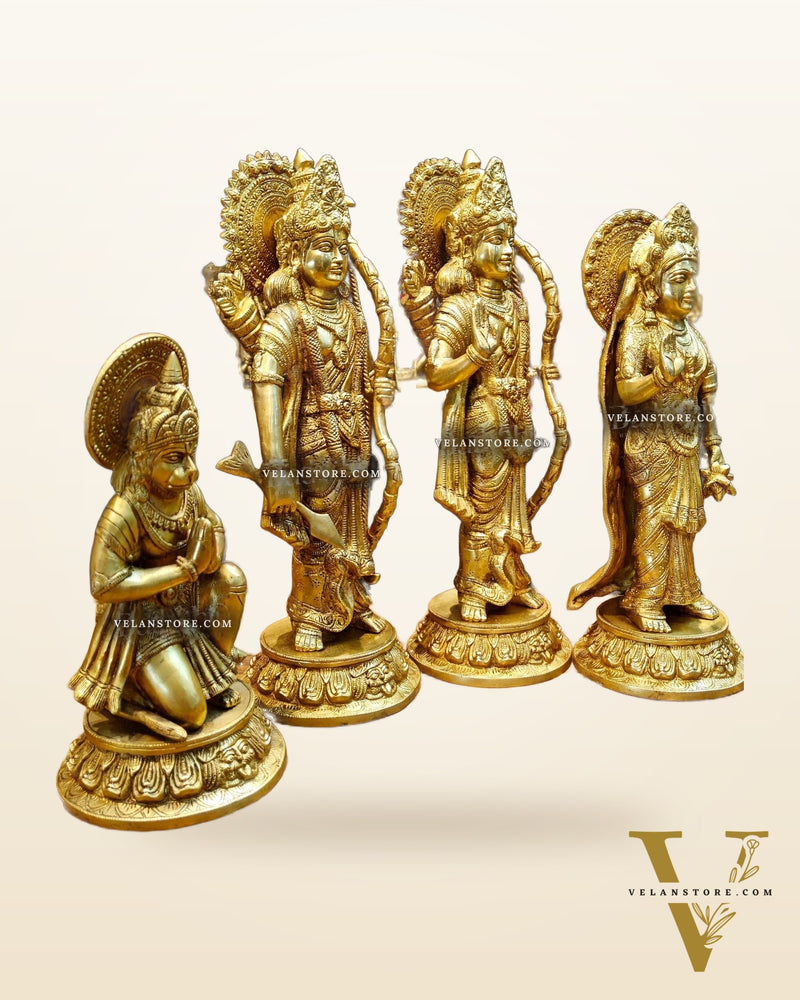 Exquisite Brass Ram Darbar Idols Set - 16"