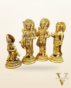 Exquisite Brass Ram Darbar Idols Set - 16"