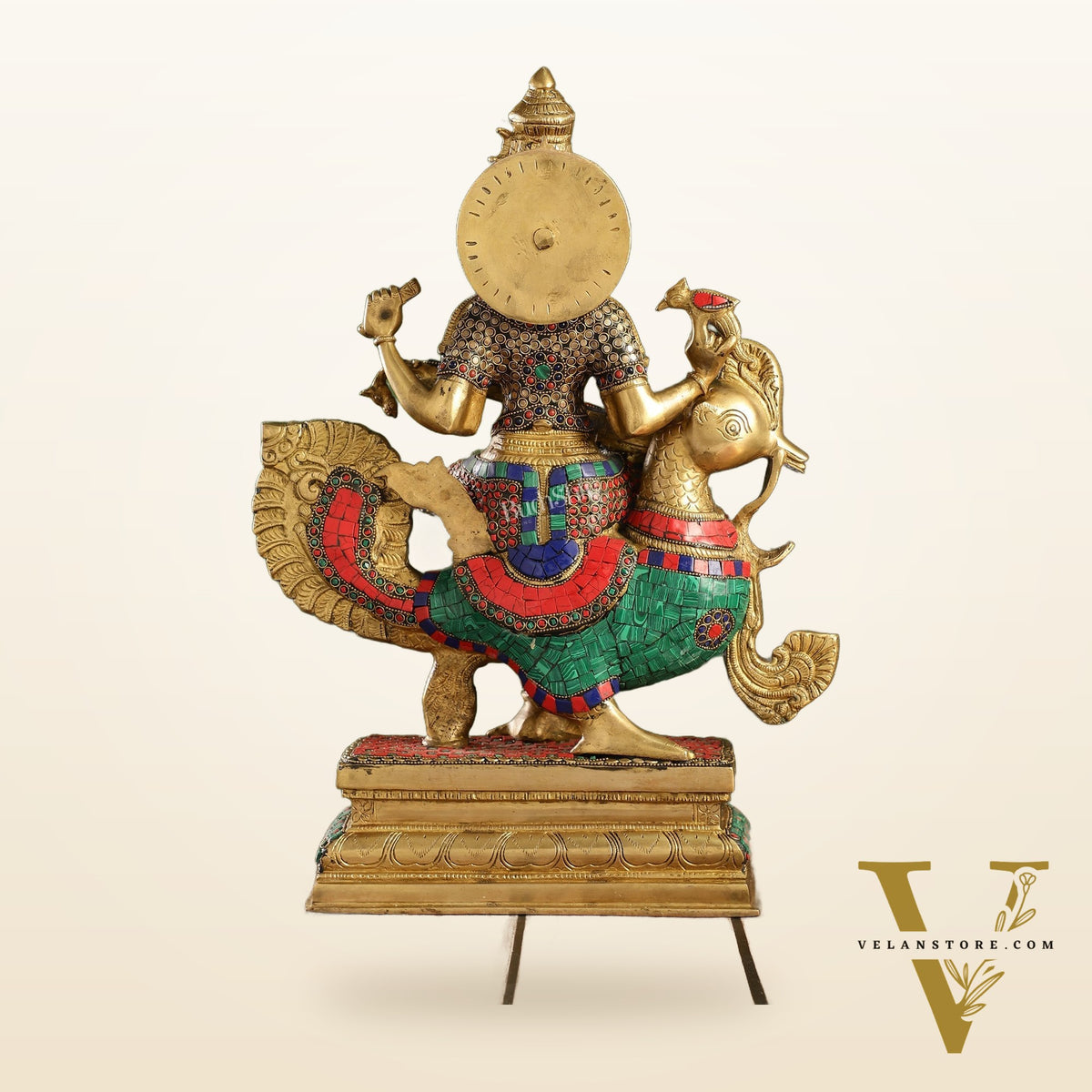 Exquisite Brass Saraswati Statue | 19.5" Height