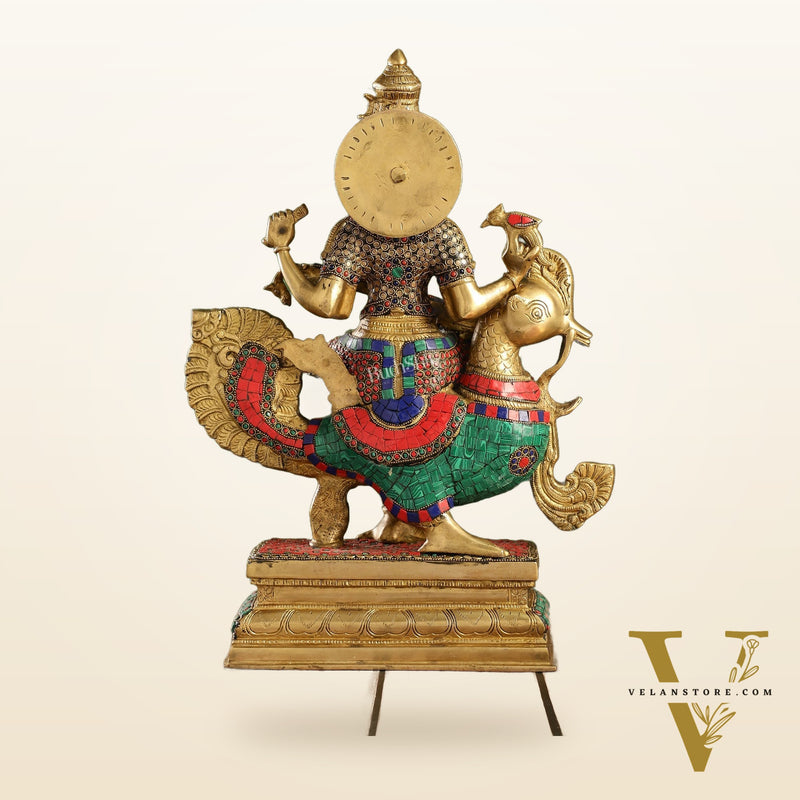 Exquisite Brass Saraswati Statue | 19.5" Height