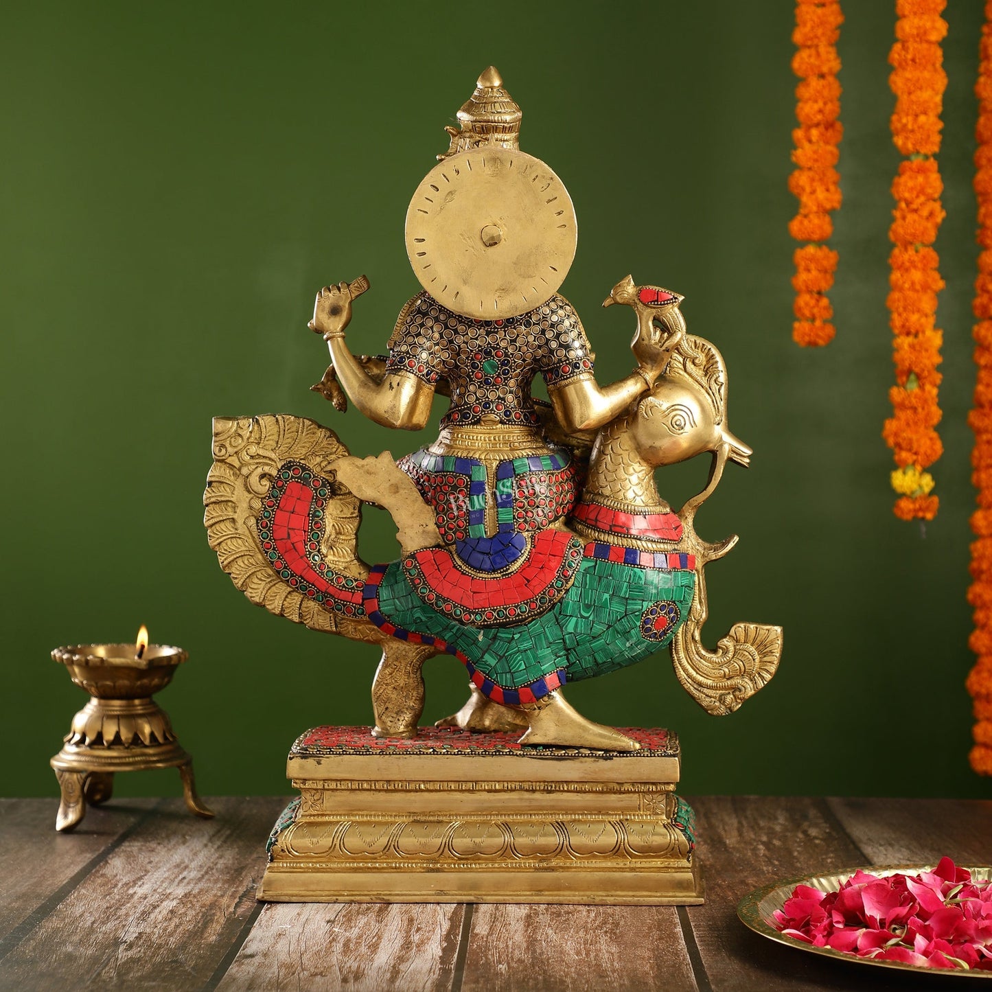 Exquisite Brass Saraswati Statue | 19.5" Height