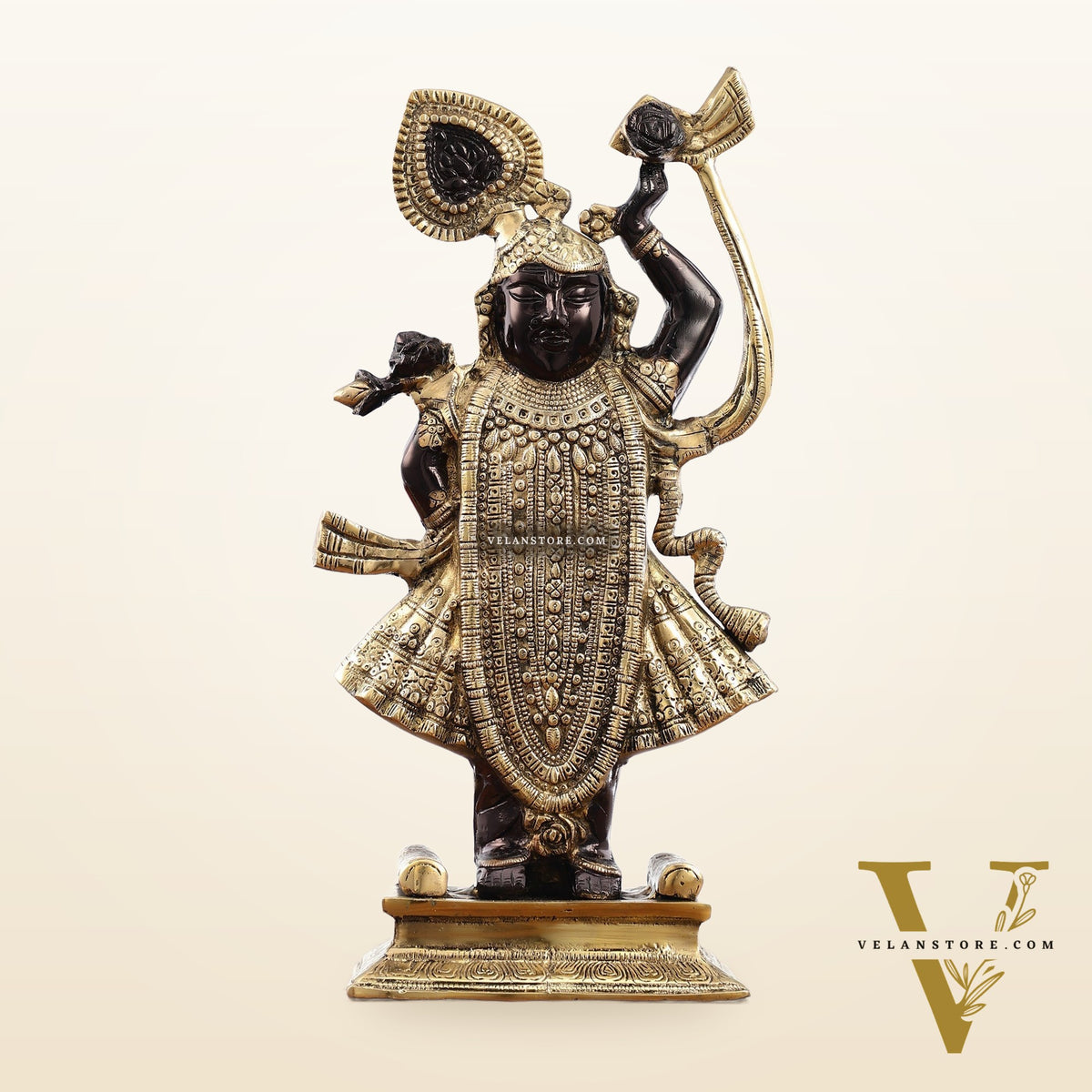 Exquisite Brass Shreenath ji Murti - 18 Inch | Fine Details & Craftsmanship