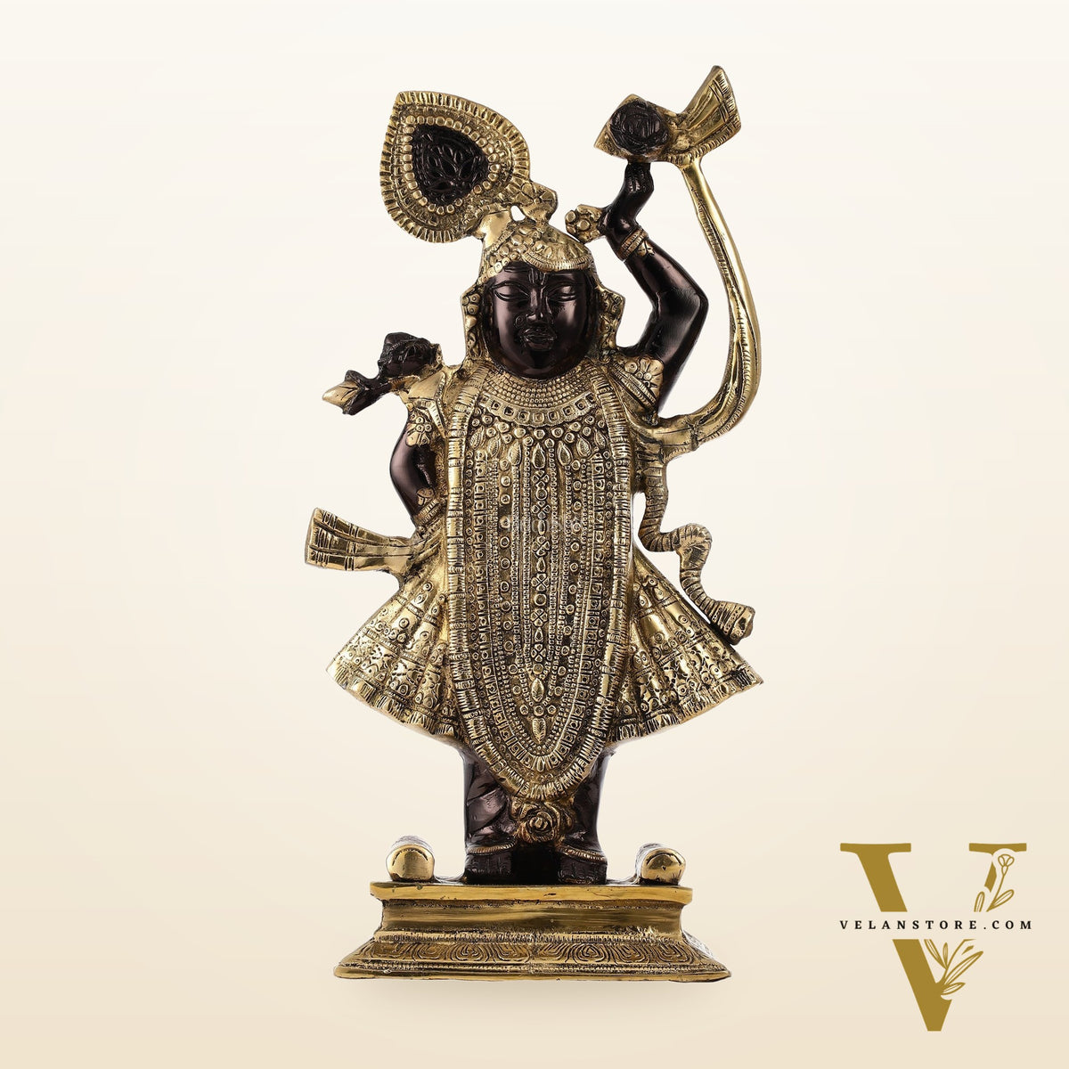 Exquisite Brass Shreenath ji Murti - 18 Inch | Fine Details & Craftsmanship