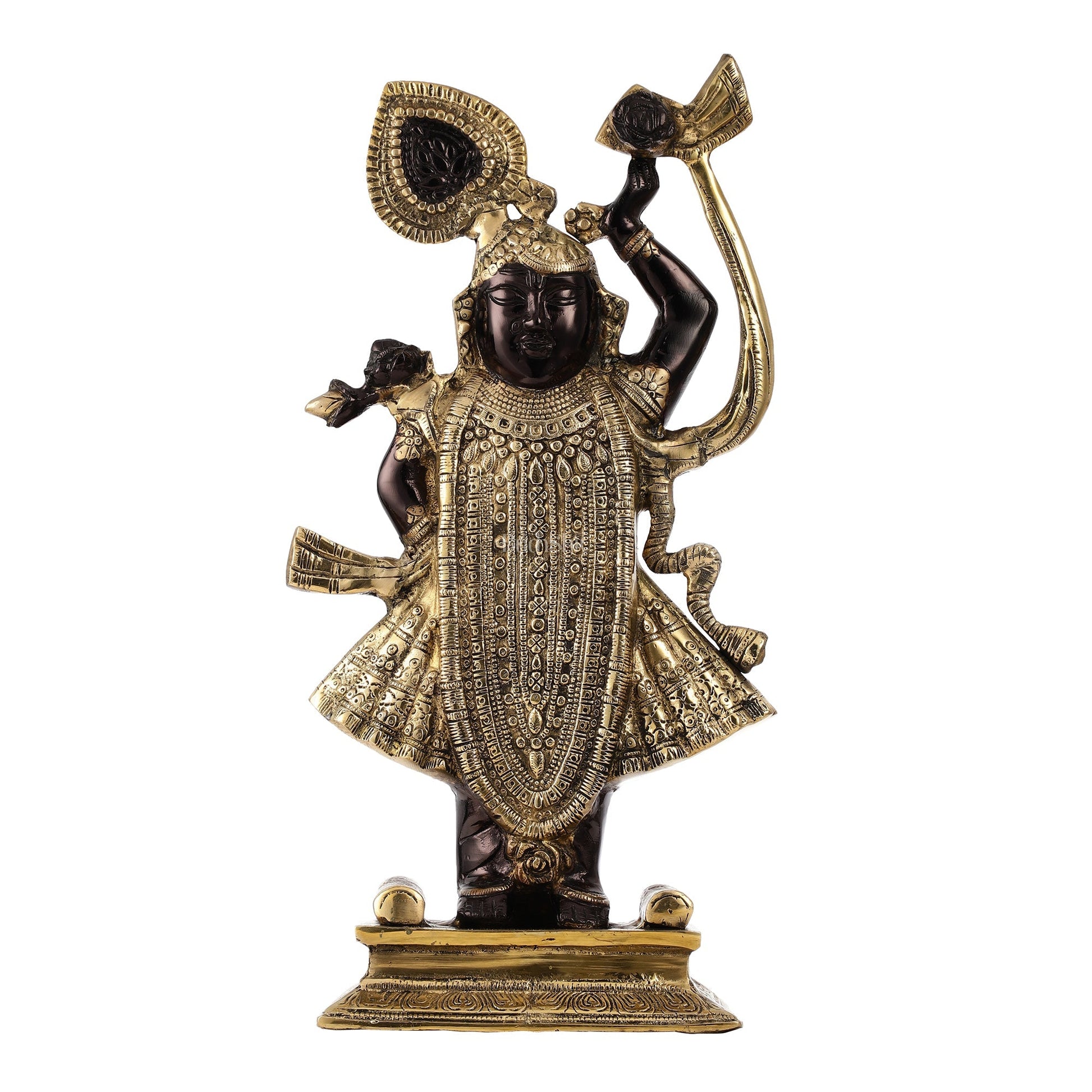Exquisite Brass Shreenath ji Murti - 18 Inch | Fine Details & Craftsmanship