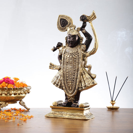 Exquisite Brass Shreenath ji Murti - 18 Inch | Fine Details & Craftsmanship