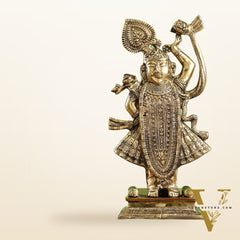 Exquisite Brass Shreenath ji Murti - 18 Inch