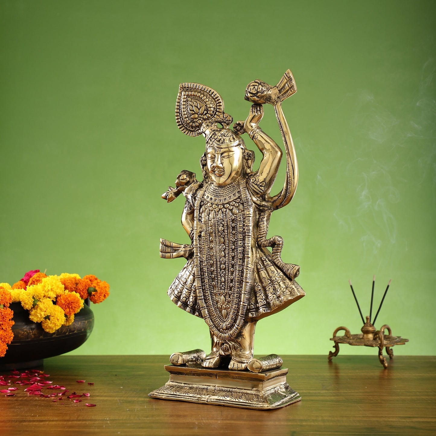 Exquisite Brass Shreenath ji Murti - 18 Inch