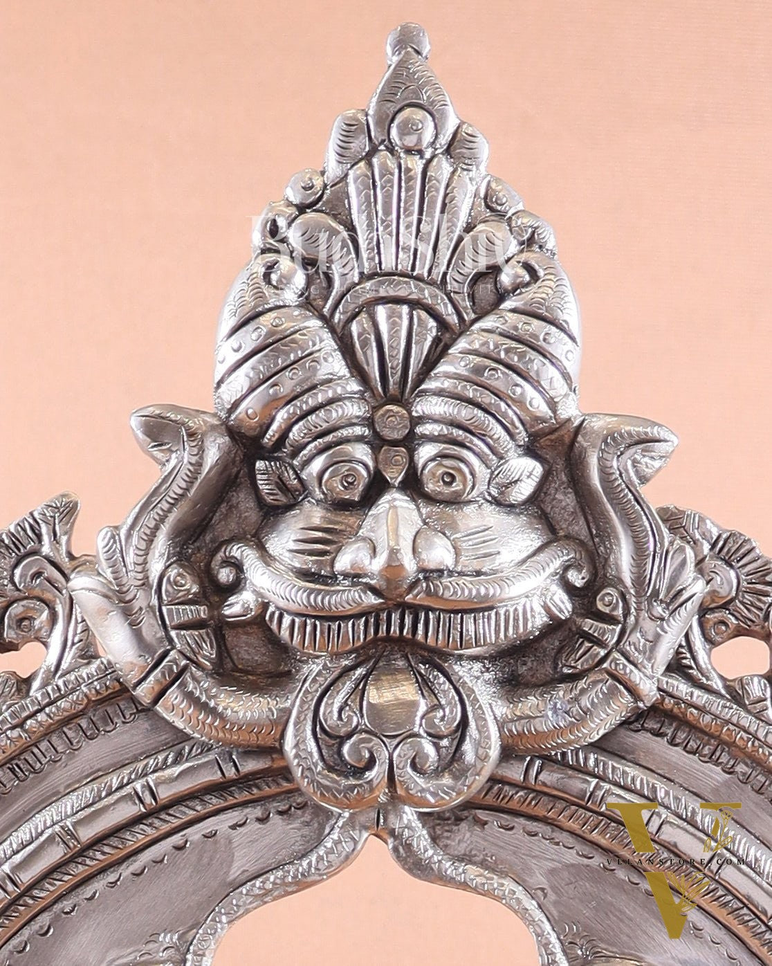 Exquisite Brass Standing Prabhavali Arch Frame 17 inch silver plated