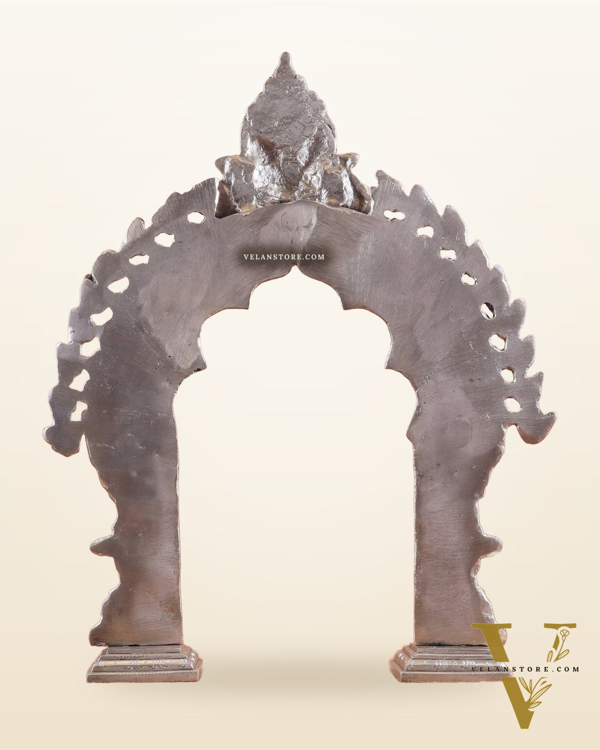 Exquisite Brass Standing Prabhavali Arch Frame 17 inch silver plated