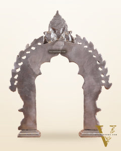 Exquisite Brass Standing Prabhavali Arch Frame 17 inch silver plated