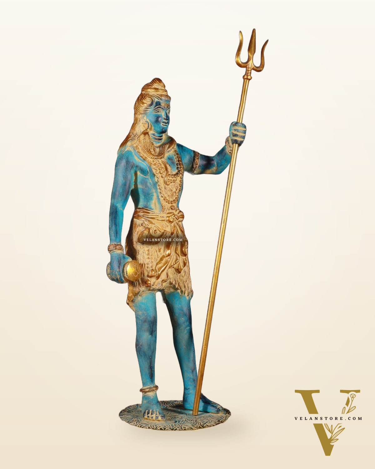 Exquisite Brass Standing Shiva Statue | 18" Height blue finish