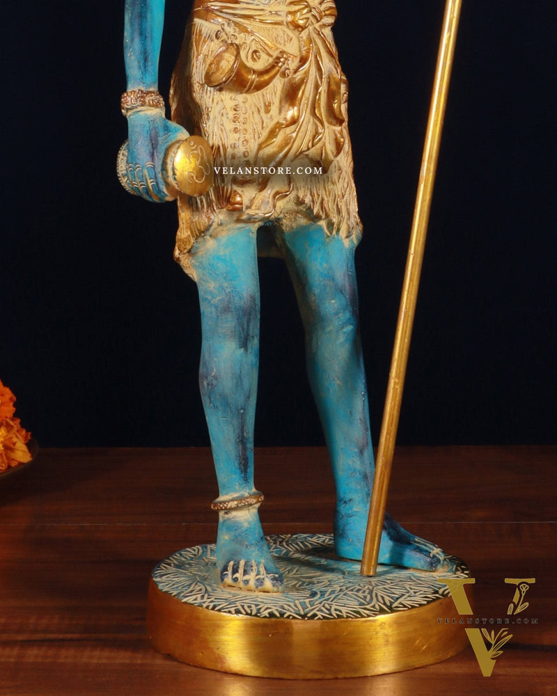 Exquisite Brass Standing Shiva Statue | 18" Height blue finish