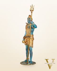 Exquisite Brass Standing Shiva Statue | 18" Height blue finish