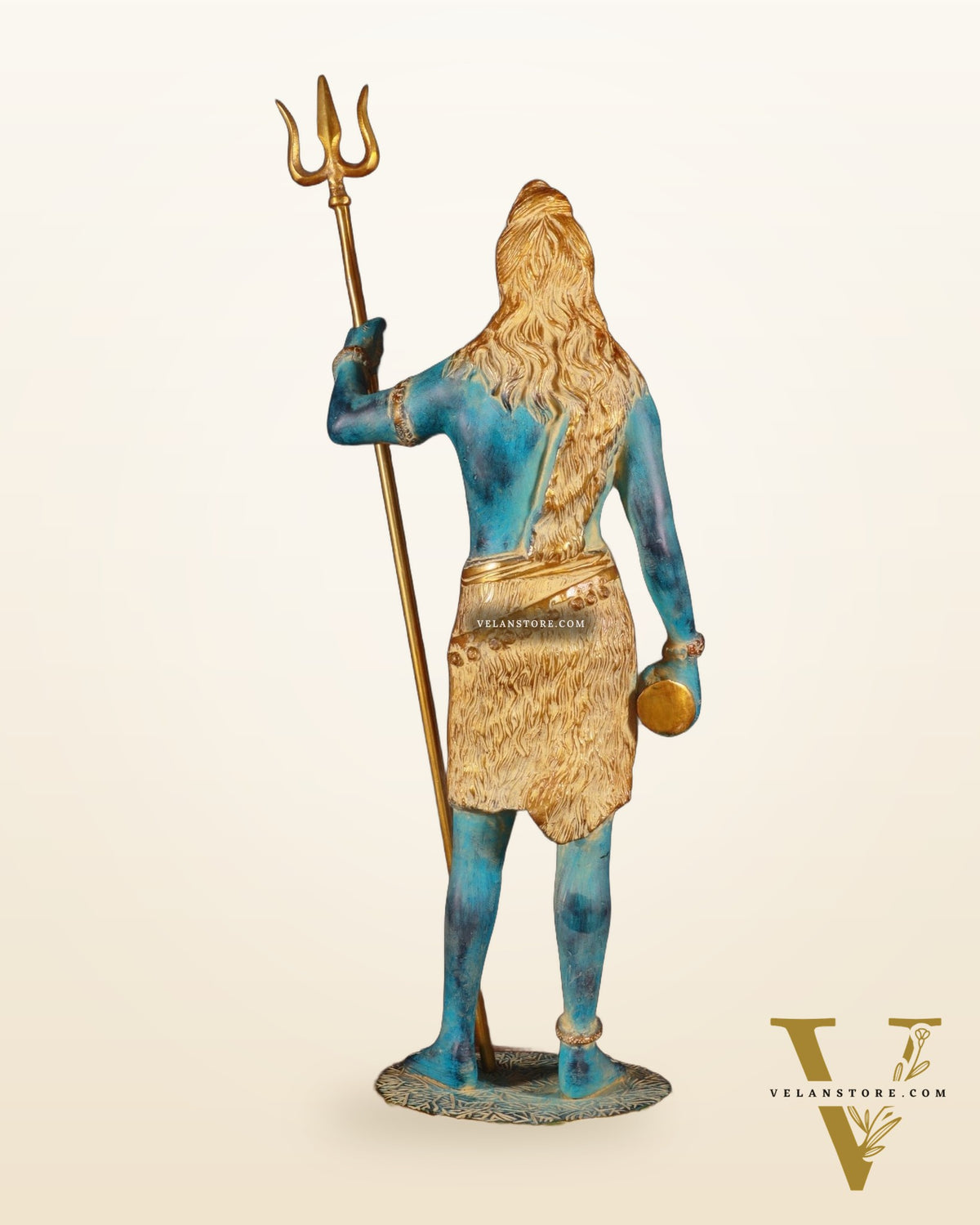 Exquisite Brass Standing Shiva Statue | 18" Height blue finish