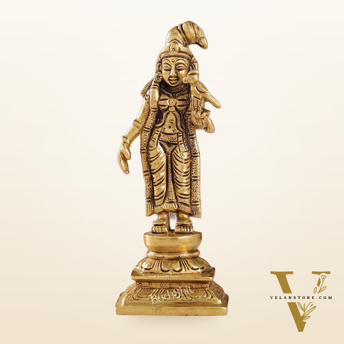 Exquisite Brass Superfine Goddess Andal/godadevi Statue | 6" Height |