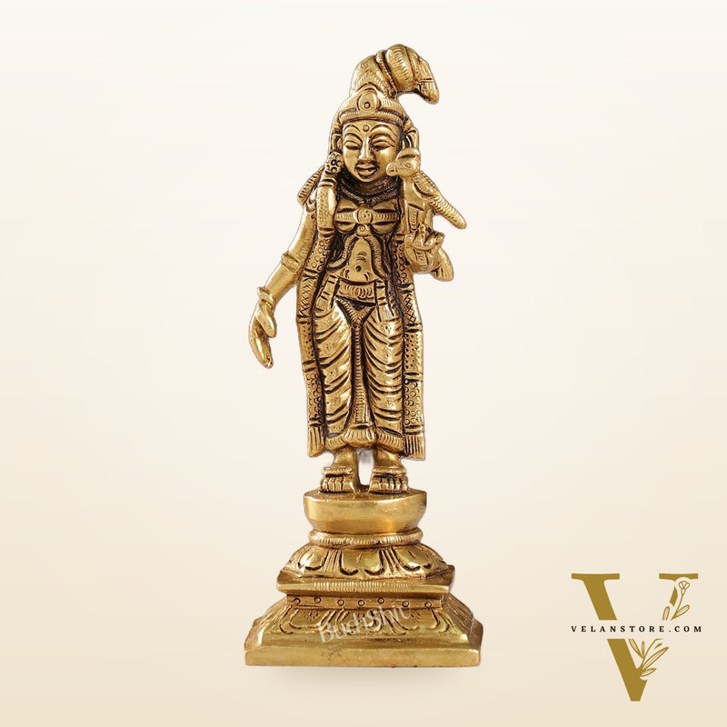 Exquisite Brass Superfine Goddess Andal/godadevi Statue | 6" Height |