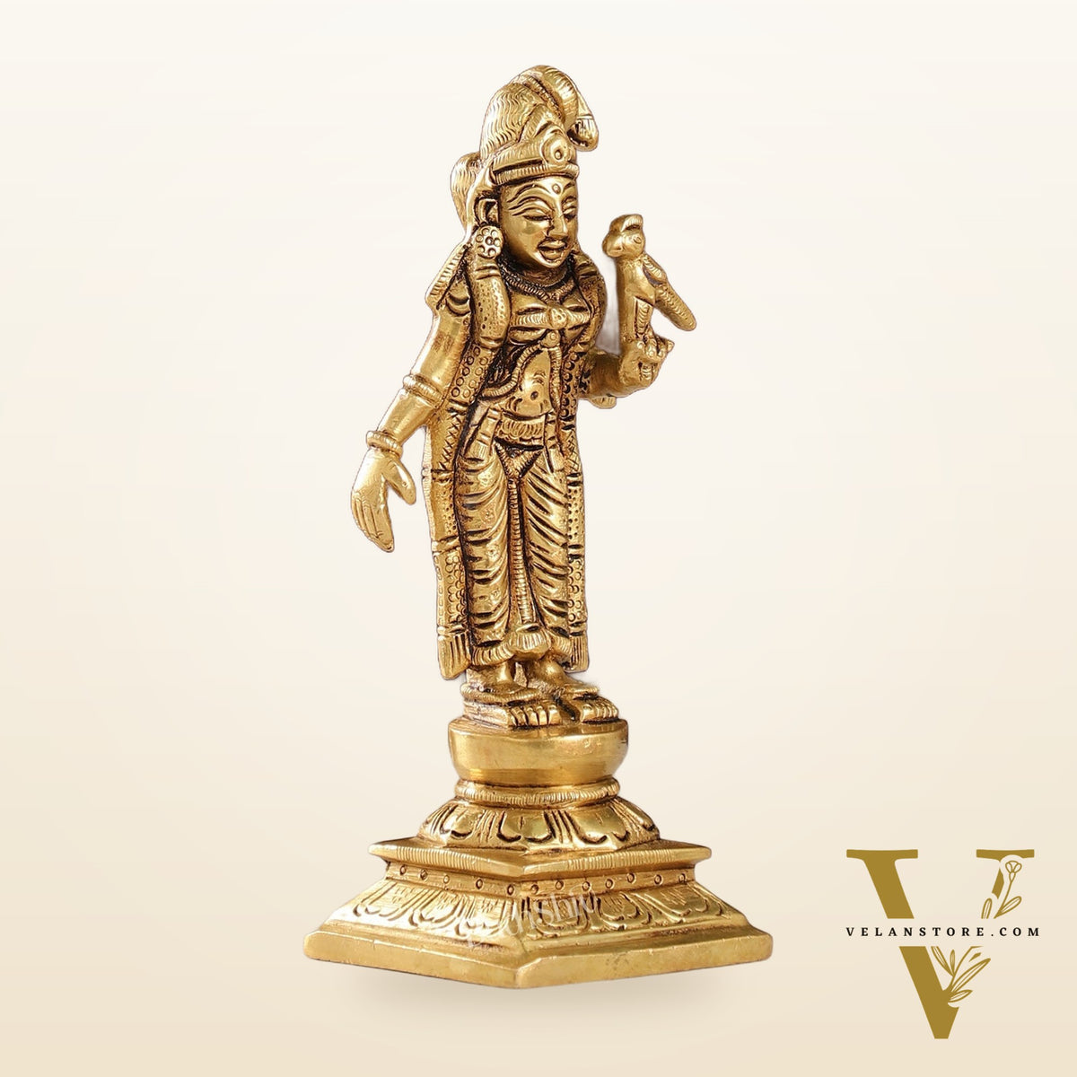 Exquisite Brass Superfine Goddess Andal/godadevi Statue | 6" Height |