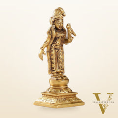 Exquisite Brass Superfine Goddess Andal/godadevi Statue | 6" Height |
