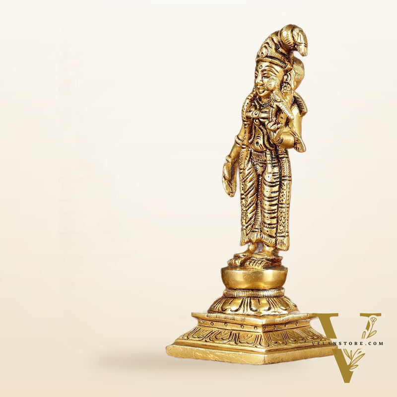 Exquisite Brass Superfine Goddess Andal/godadevi Statue | 6" Height |