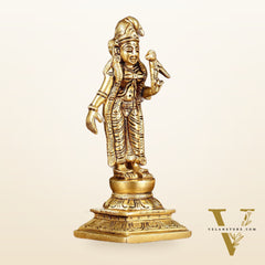 Exquisite Brass Superfine Goddess Andal/godadevi Statue | 6" Height |