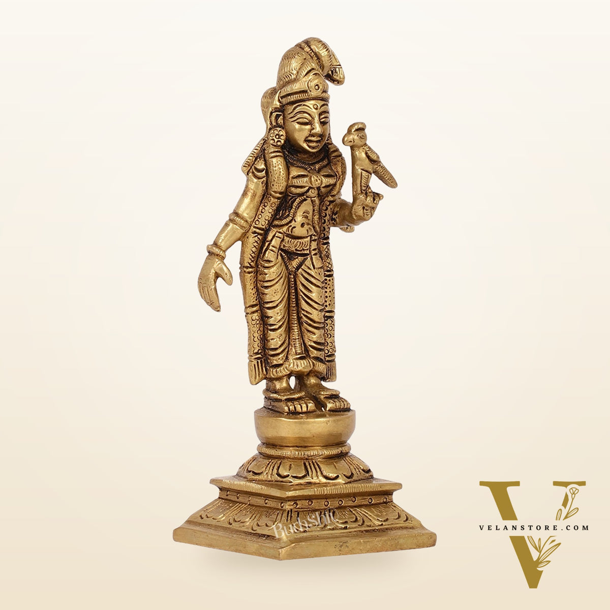Exquisite Brass Superfine Goddess Andal/godadevi Statue | 6" Height |