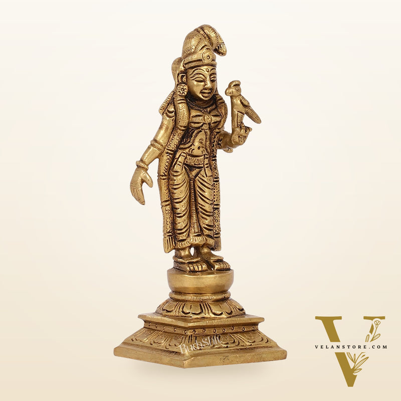 Exquisite Brass Superfine Goddess Andal/godadevi Statue | 6" Height |