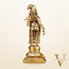 Exquisite Brass Superfine Goddess Andal/godadevi Statue | 6" Height |